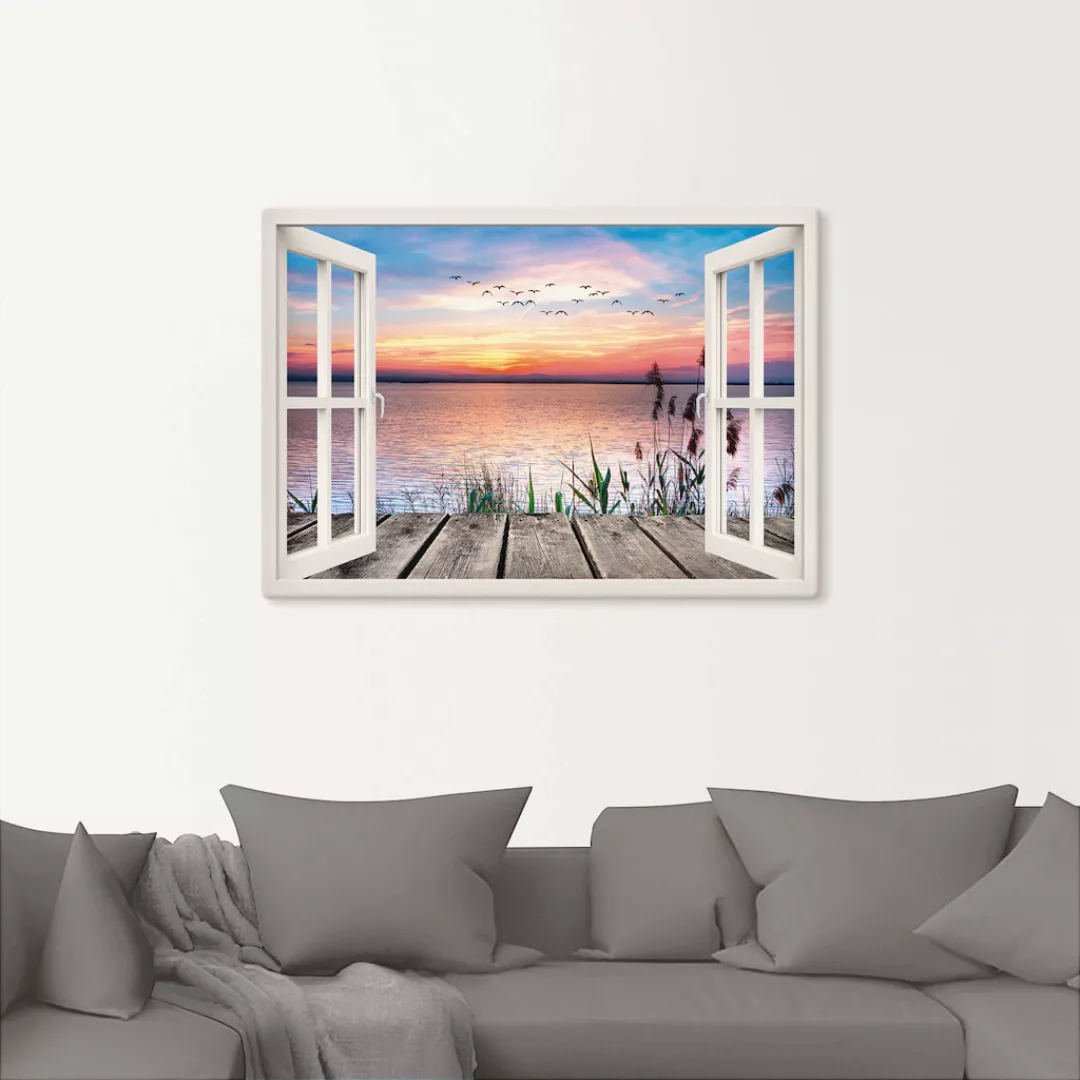 Artland Wandbild "See in den Farben der Wolken", Fensterblick, (1 St.), als günstig online kaufen