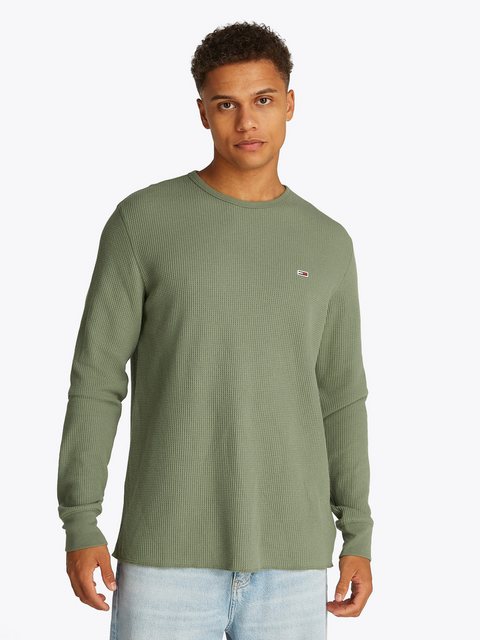 Tommy Jeans Langarmshirt TJM SLIM WAFFLE L/S TEE EXT mit Waffelstruktur günstig online kaufen