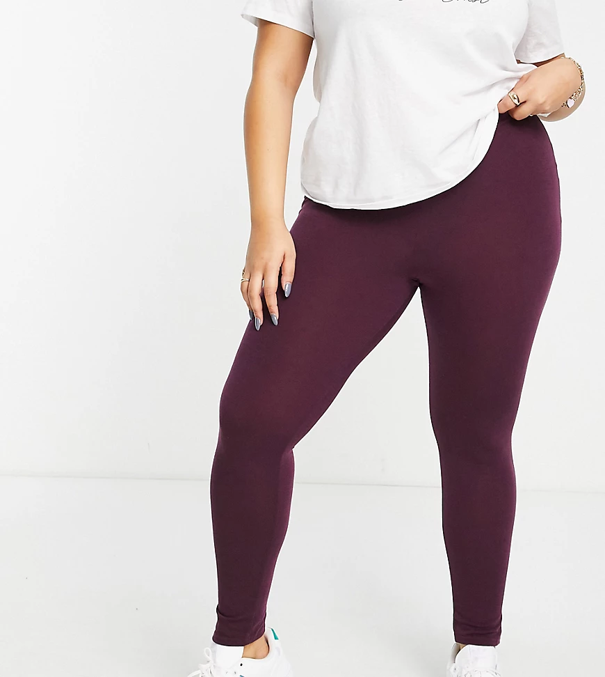 Yours – Burgunderrote Leggings günstig online kaufen