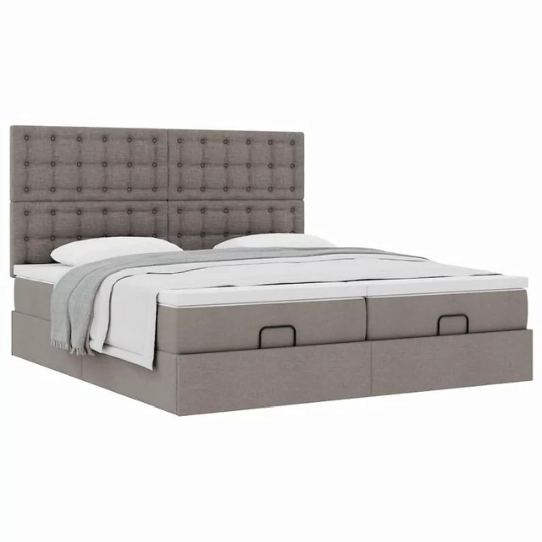 vidaXL Bett Ottoman-Bett mit Matratzen Taupe 200x200 cm Stoff günstig online kaufen