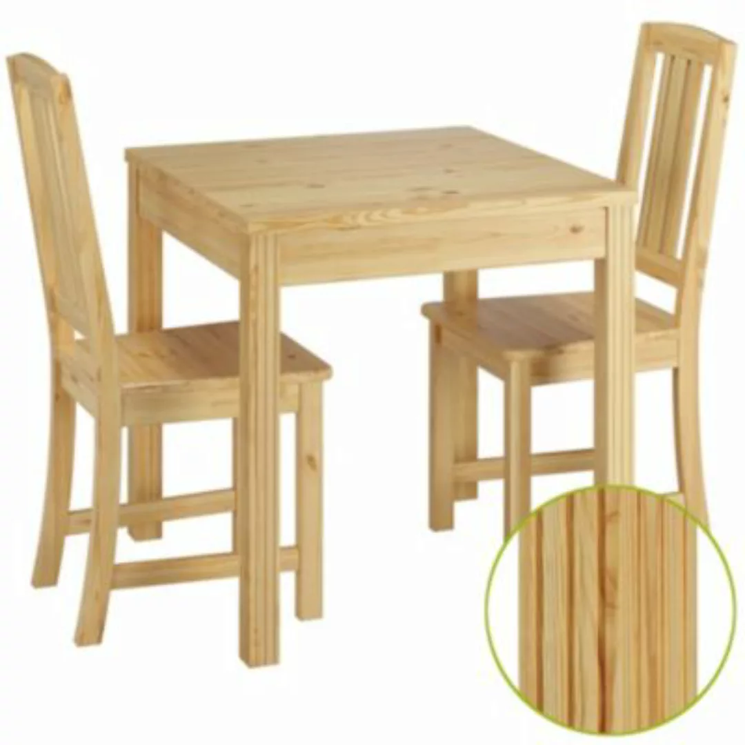 Erst-Holz® Klassische Essgruppe mit Tisch und 2 Stühle Kiefer natur Massivh günstig online kaufen