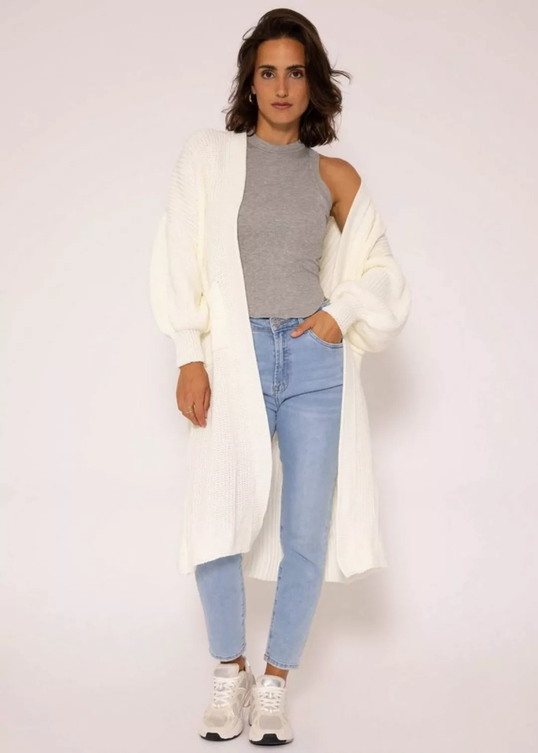 SASSYCLASSY Longstrickjacke Oversize Strickjacke Damen lang aus weichem Str günstig online kaufen