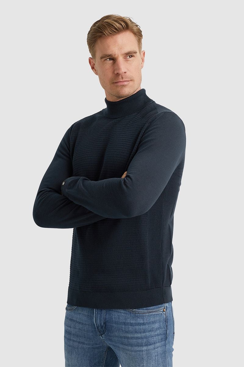 Vanguard Rollkragenpullover Struktur Navy - Größe M günstig online kaufen