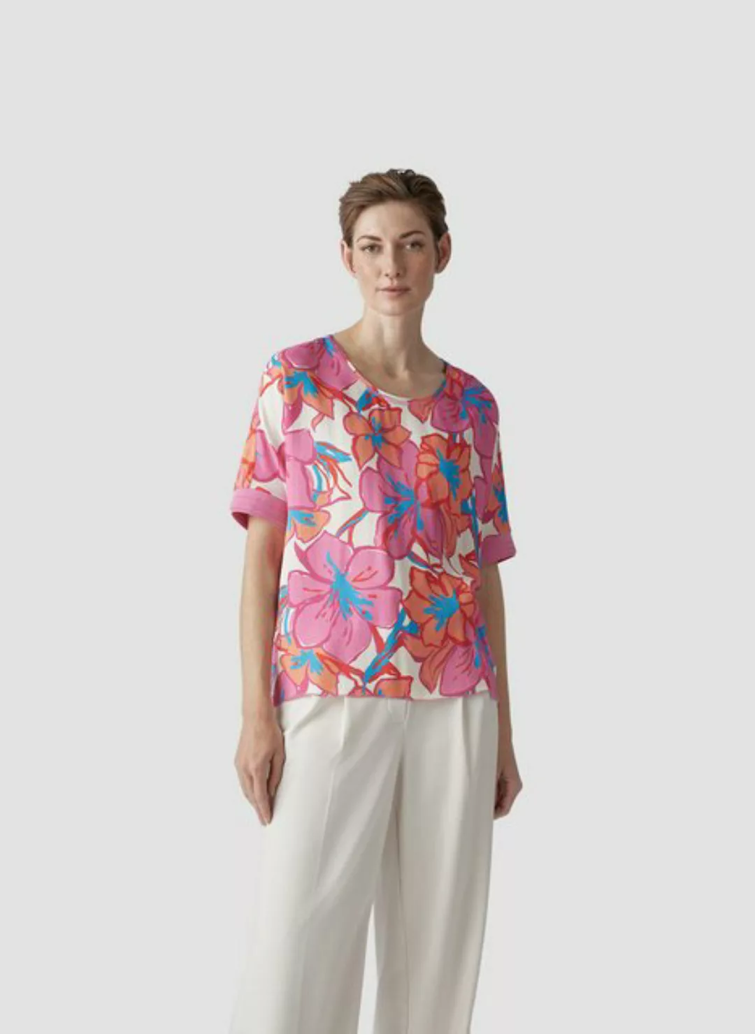 LeComte Print-Shirt LeComte Farbenfrohes T-Shirt mit floralem Print günstig online kaufen