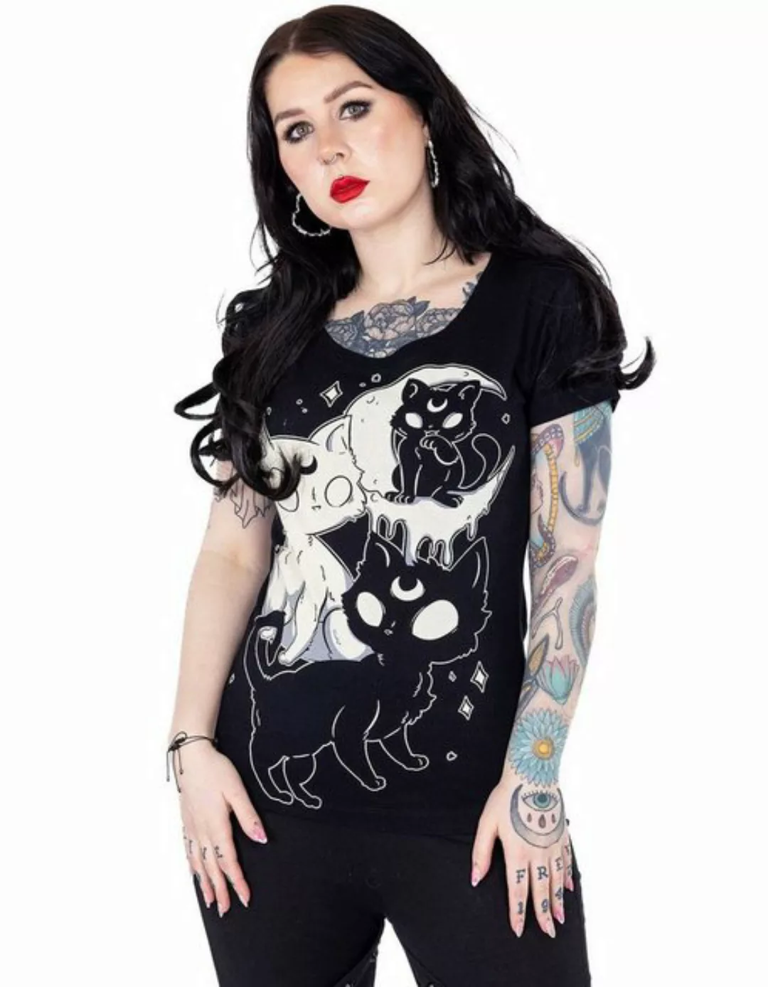 Cupcake Cult T-Shirt Midnight Kitty Okkult günstig online kaufen