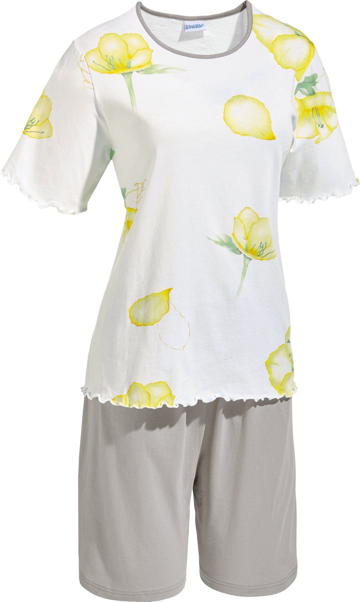 Erwin Müller Pyjama Damen-Shorty Single-Jersey Blumen günstig online kaufen