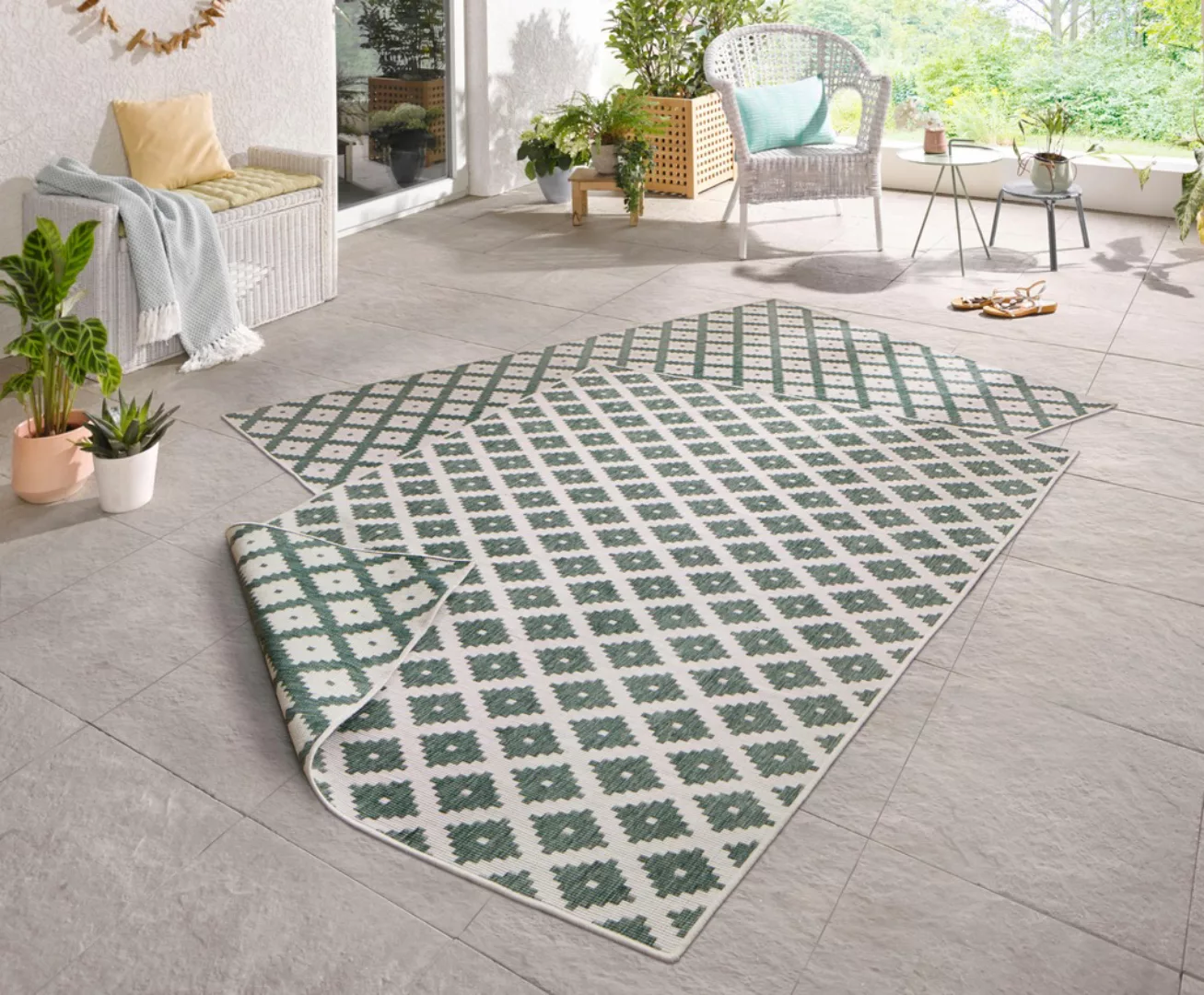 NORTHRUGS Teppich »Nizza Wendeteppich«, rechteckig, 5 mm Höhe, In-& Outdoor günstig online kaufen