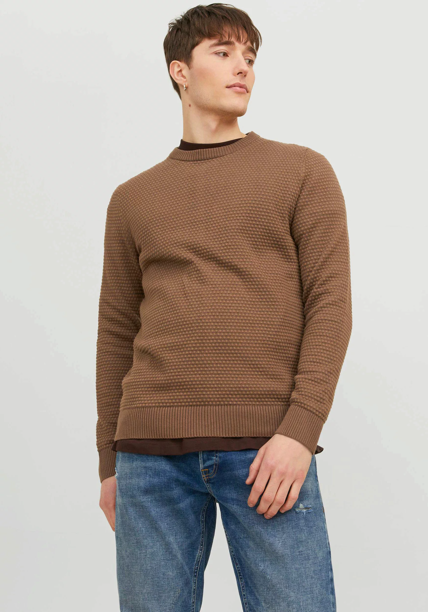 Jack & Jones Rundhalspullover "JJEATLAS KNIT CREW NECK NOOS" günstig online kaufen