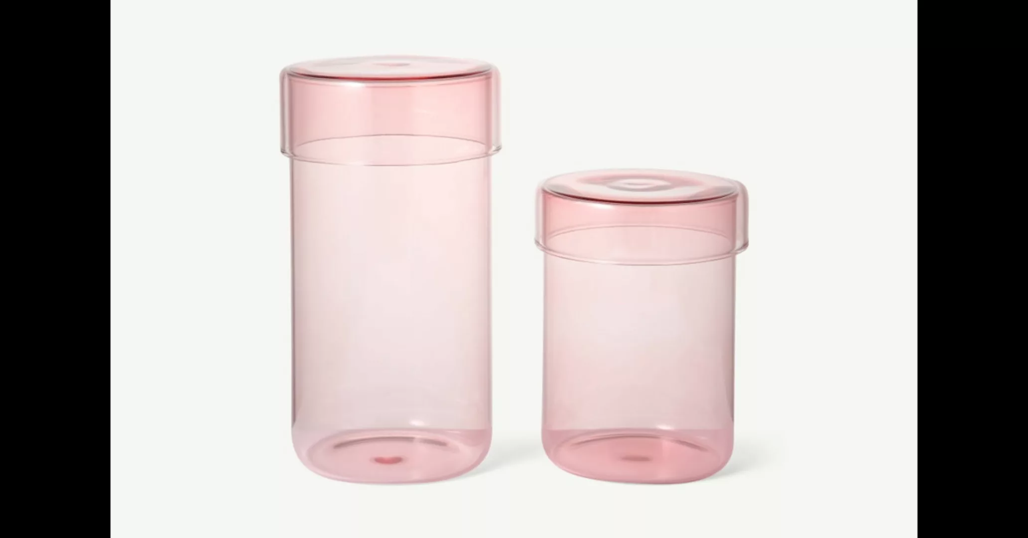 2 x Huebsch Vorratsglaeser, Glas in Rosa - MADE.com günstig online kaufen
