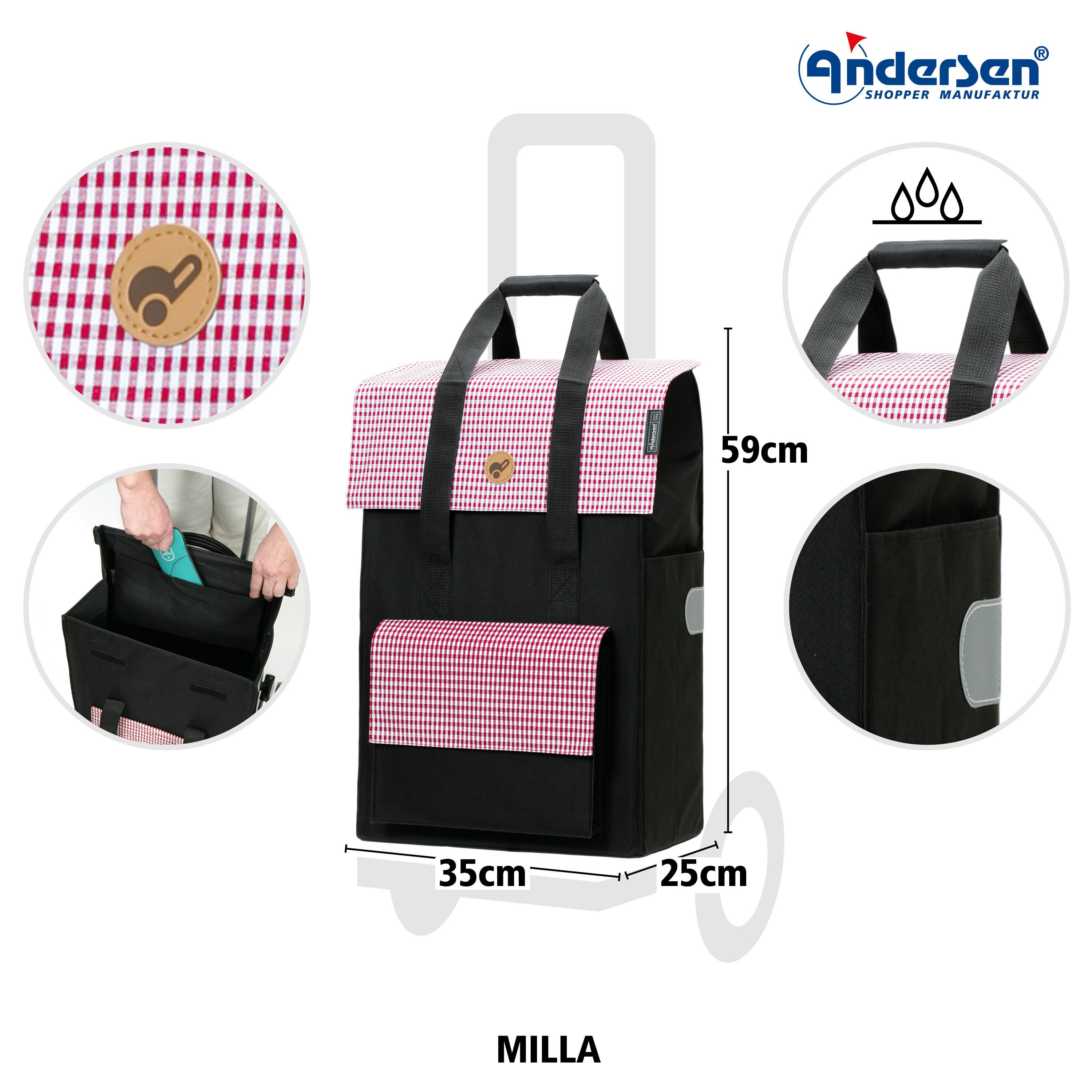 Andersen Einkaufstrolley Komfort Shopper Milla rot, günstig online kaufen
