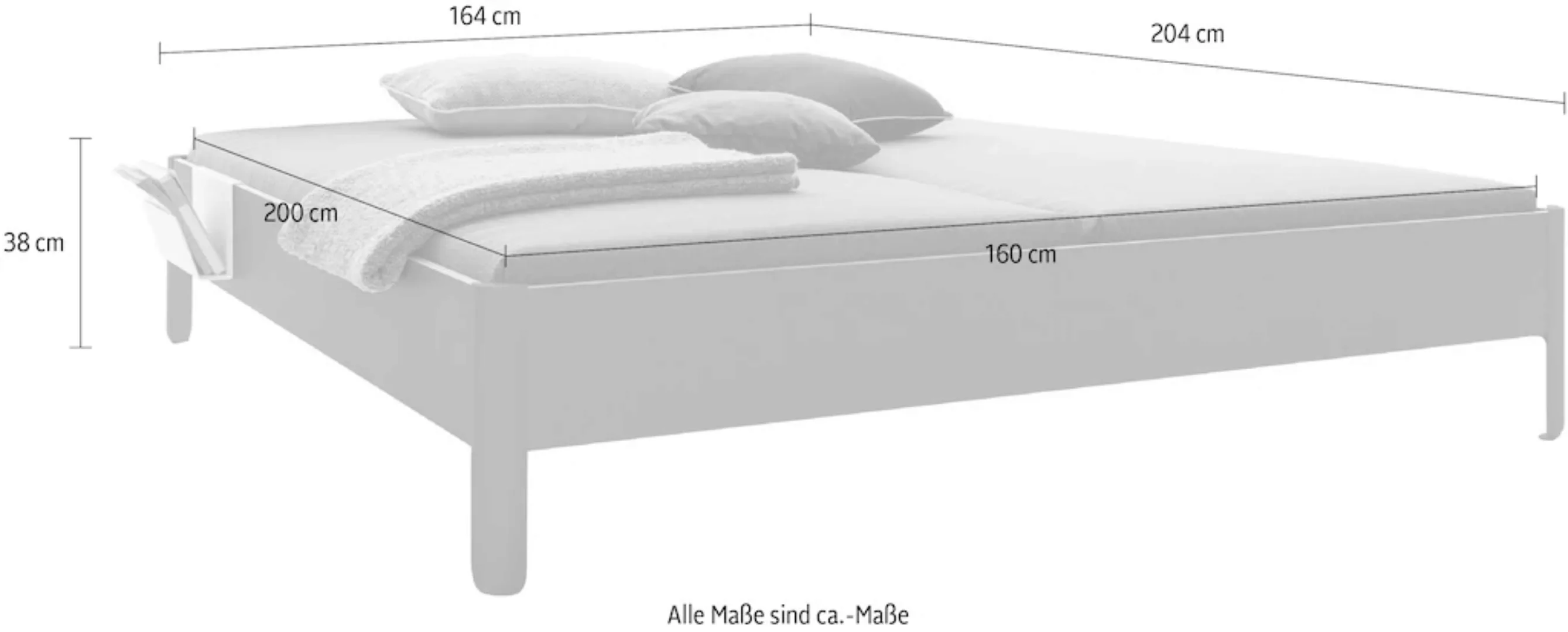 NAIT Doppelbett 160 x 200cm Weiß ohne Kopfteil günstig online kaufen