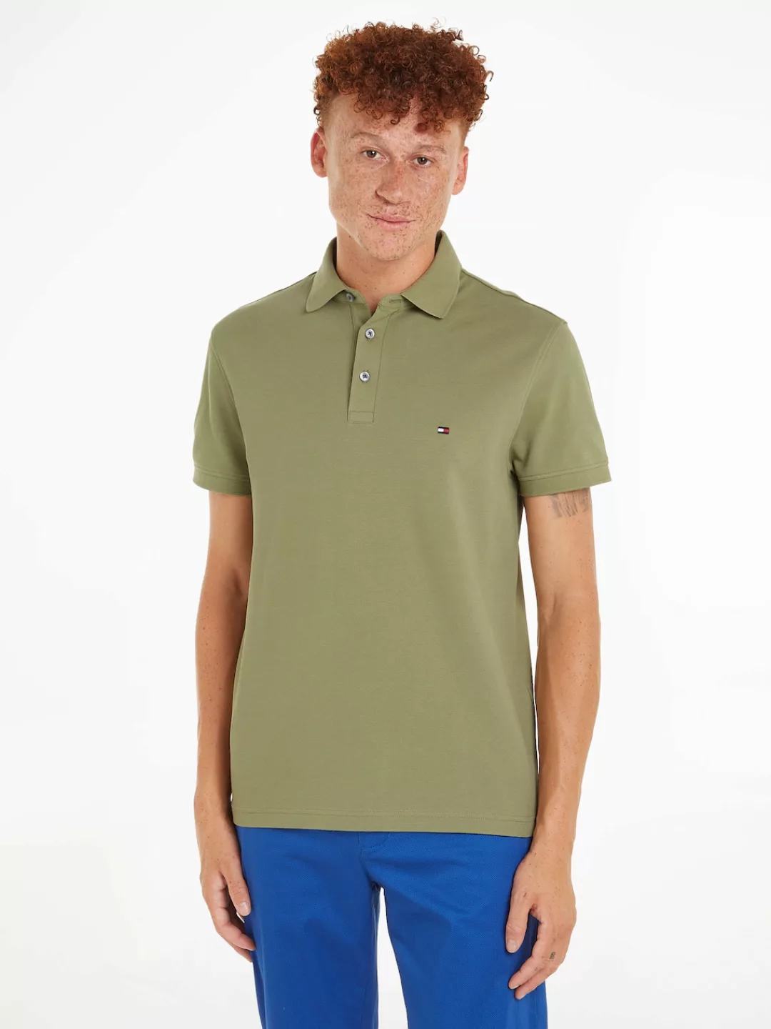 Tommy Hilfiger Poloshirt 1985 SLIM POLO aus leicht strukturiertem Piqué-Mat günstig online kaufen