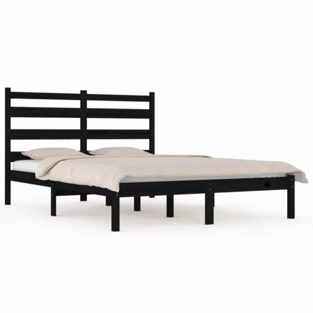 furnicato Bett Massivholzbett Schwarz Kiefer 200x200 cm günstig online kaufen