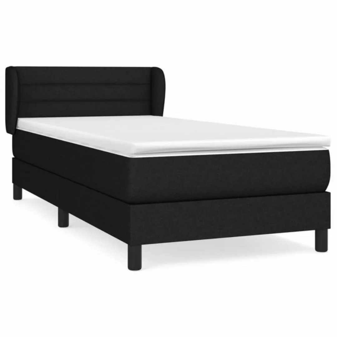 furnicato Bett Boxspringbett mit Matratze Schwarz 90x190 cm Stoff günstig online kaufen