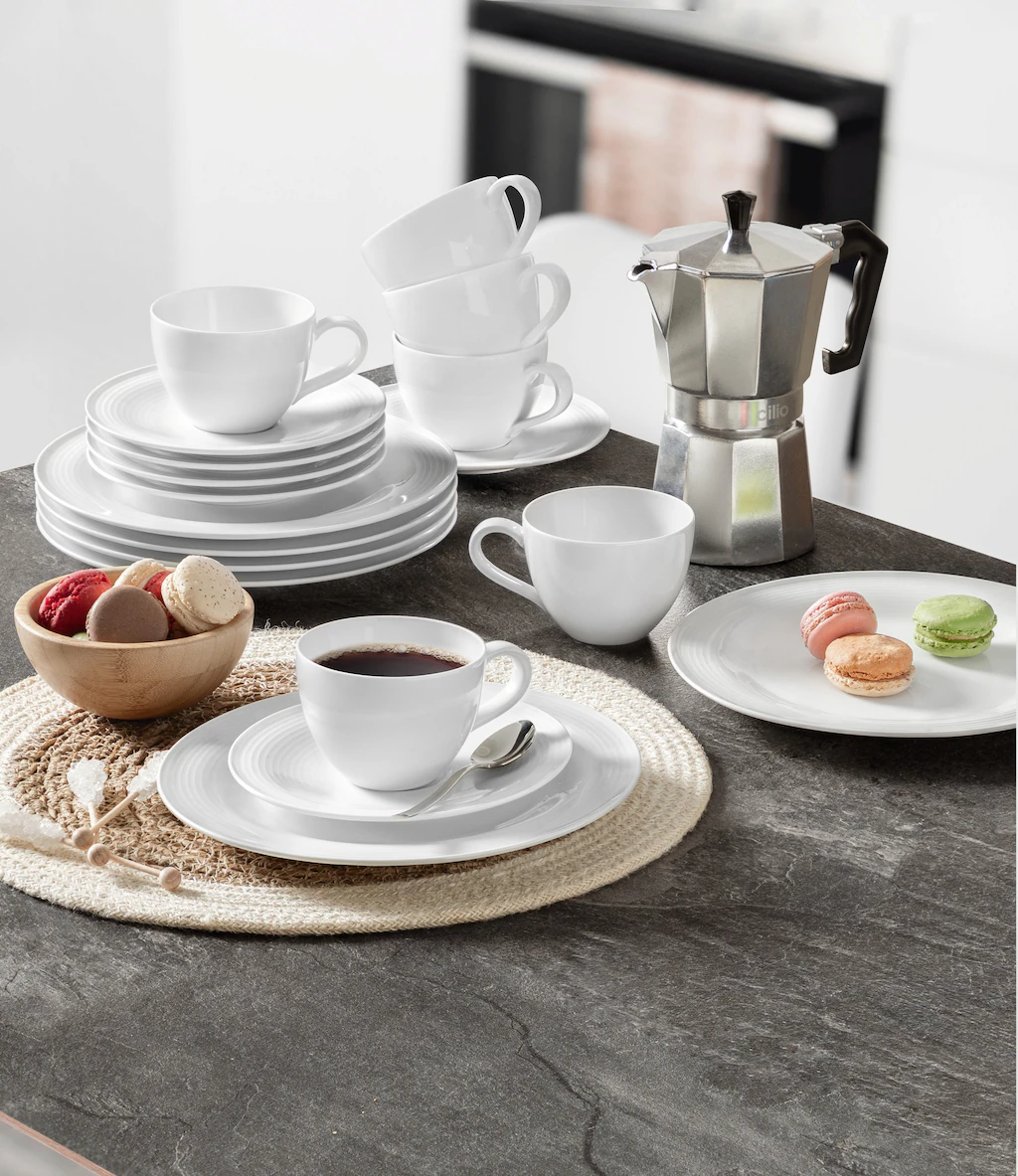 Seltmann Weiden Beat Coor Glaze Kaffeeservice 18-teilig Weiß günstig online kaufen