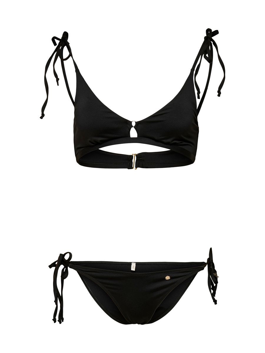 ONLY Detailreich Bikini Damen Schwarz günstig online kaufen