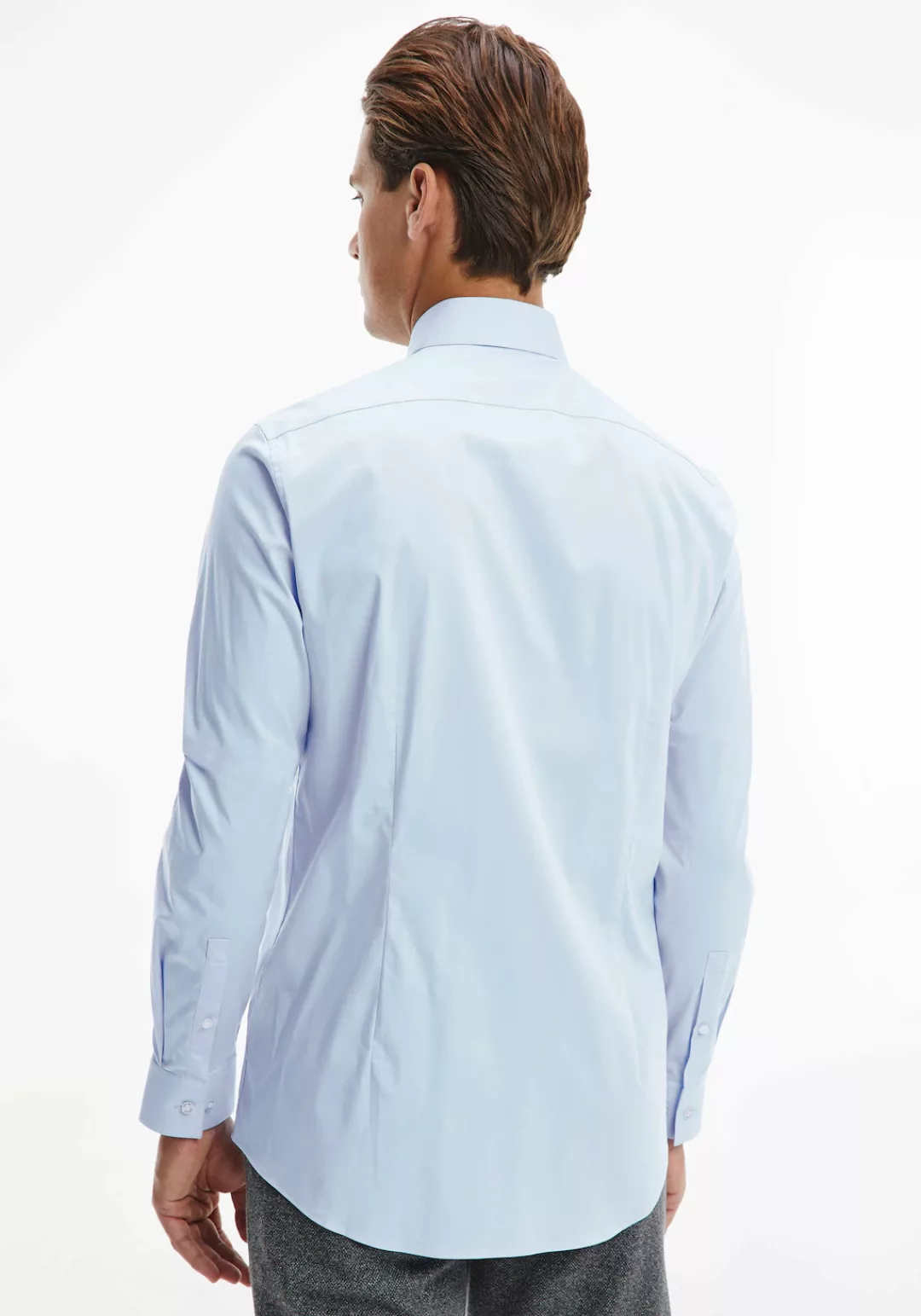 Calvin Klein Businesshemd POPLIN STRETCH SLIM SHIRT mit Kentkragen, Logopri günstig online kaufen