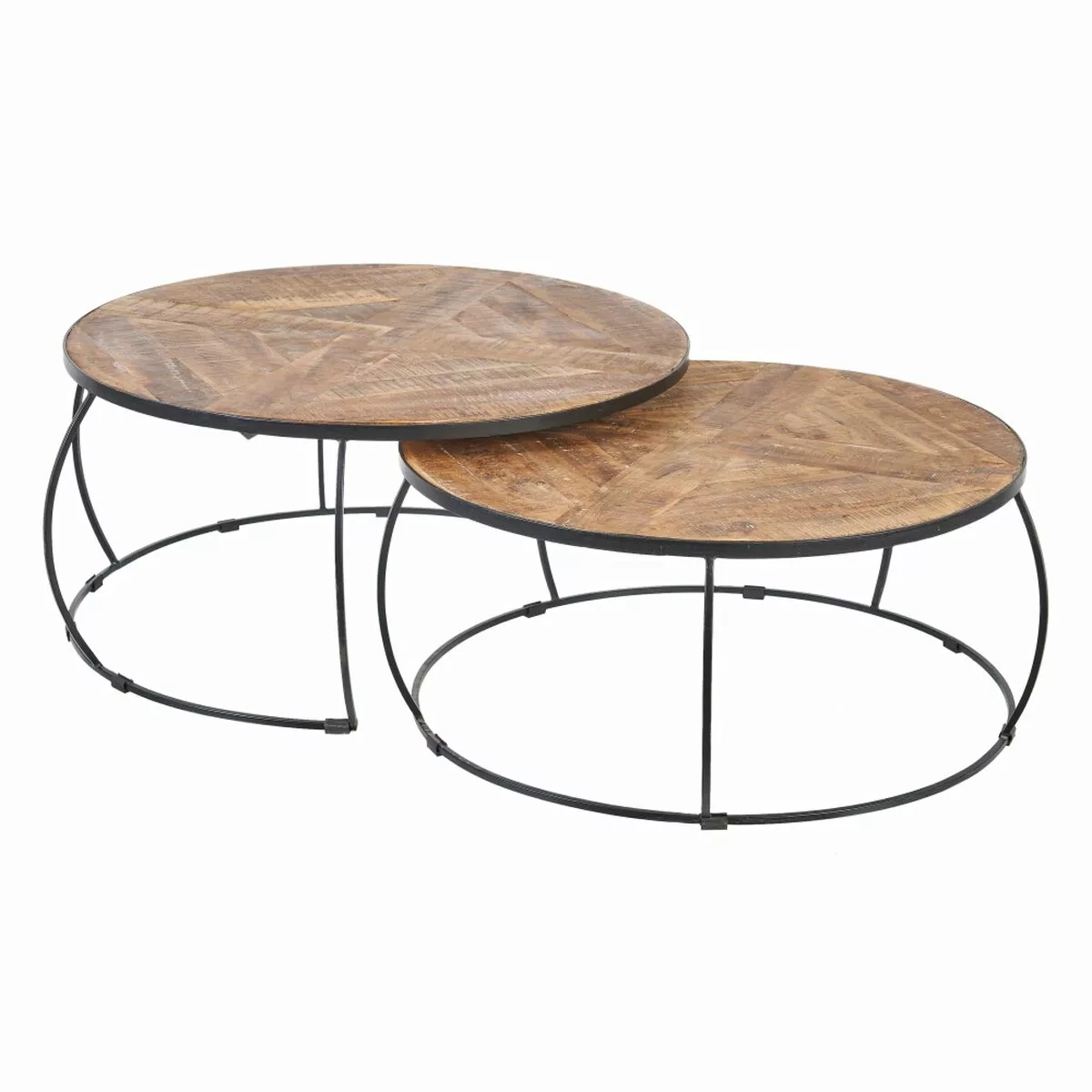 Couchtisch 105 X 105 X 50 Cm Metall Holz 2 Stück günstig online kaufen