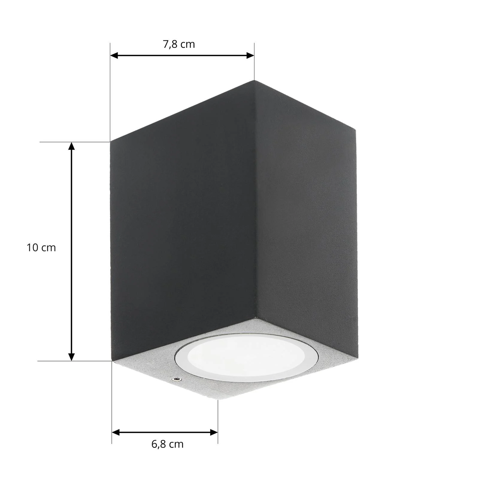 Prios Außenwandleuchte Tetje, schwarz, eckig, 10 cm, 4er-Set günstig online kaufen