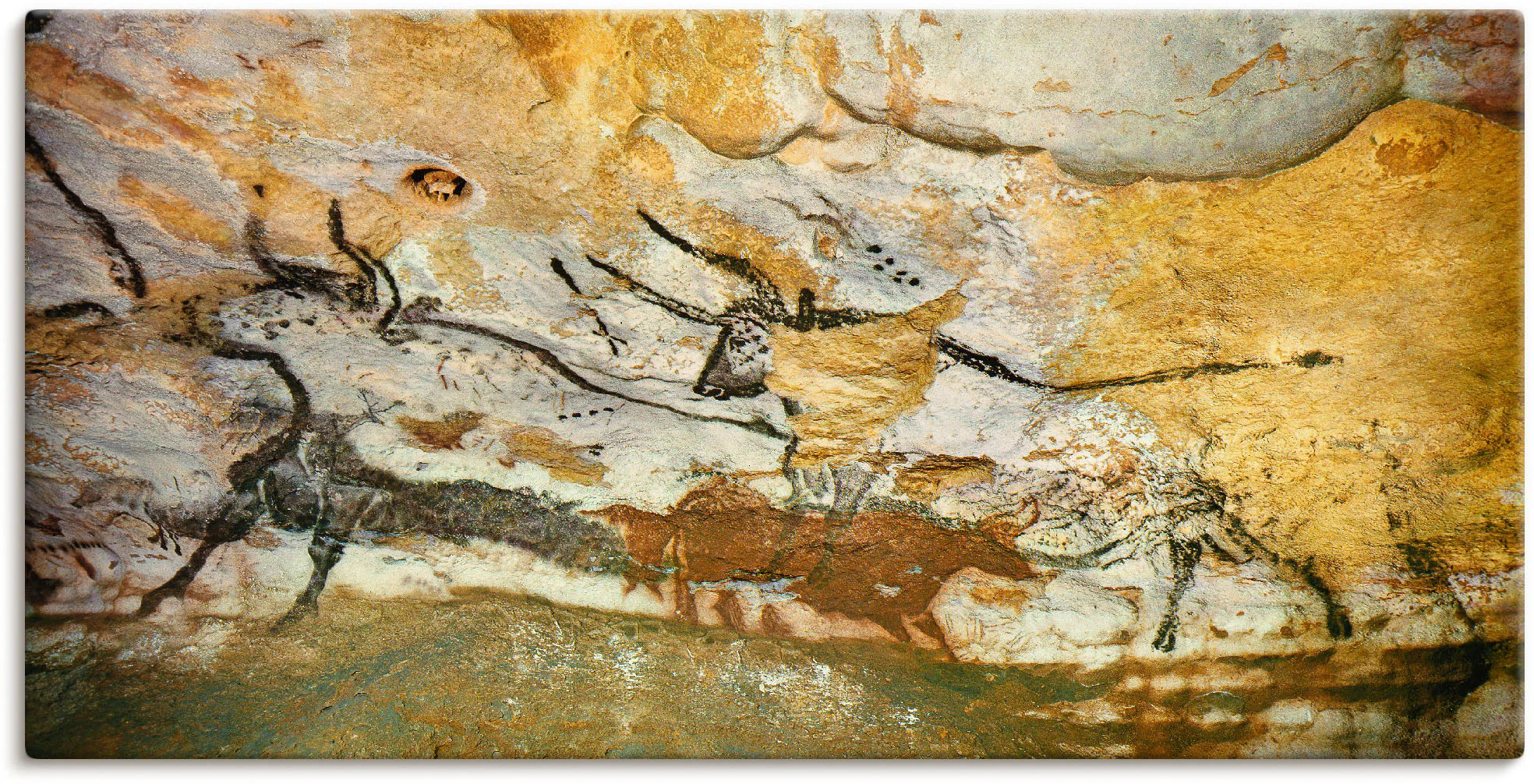 Artland Wandbild "Höhle von Lascaux Stiere", Wildtiere, (1 St.), als Leinwa günstig online kaufen