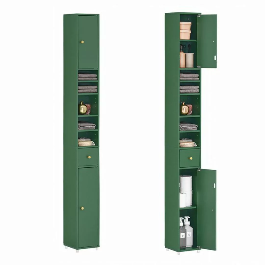 SoBuy Hochschrank BZR34 Badezimmerschrank mit 5 Fächern Badschrank Badregal günstig online kaufen