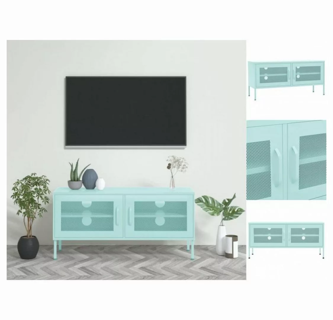 vidaXL TV-Schrank TV-Schrank Minzgrün 105x35x50 cm Stahl Lowboard günstig online kaufen