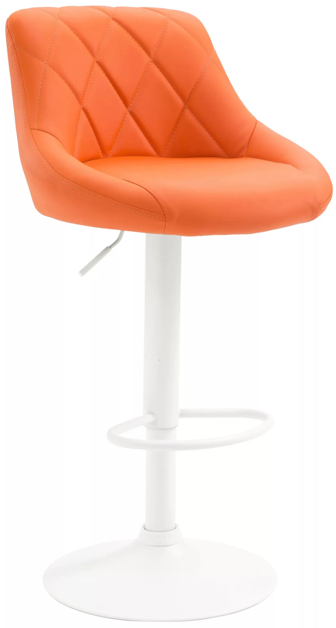 Barhocker Lazio Kunstleder Weiß Orange günstig online kaufen