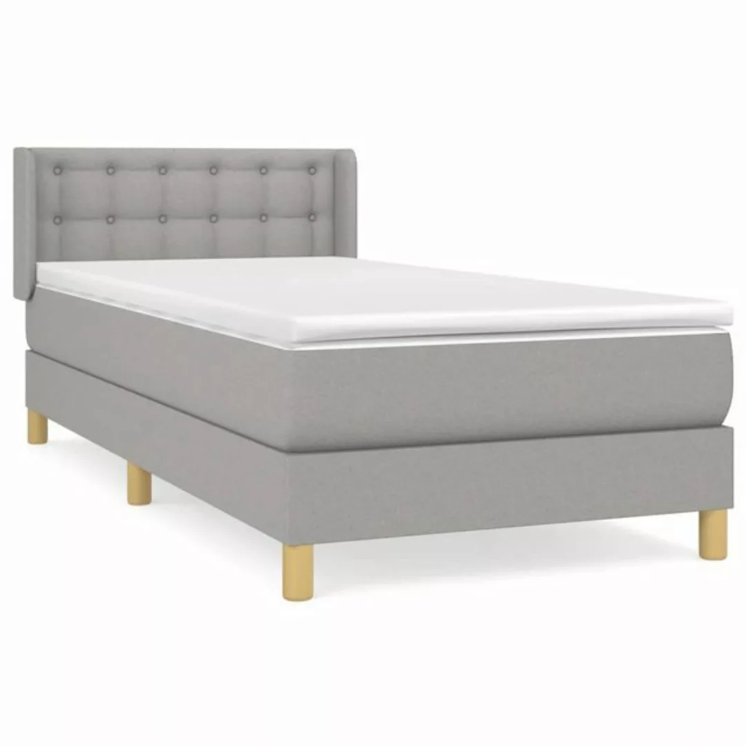 furnicato Bett Boxspringbett mit Matratze Hellgrau 90x190 cm Stoff (1-tlg) günstig online kaufen