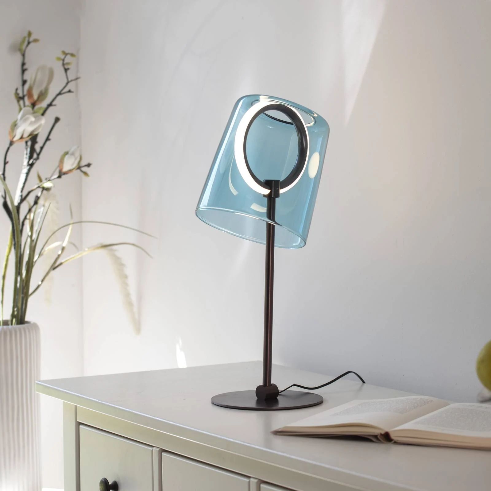 Paul Neuhaus LED-Tischlampe Zula, blau, Höhe 42 cm günstig online kaufen