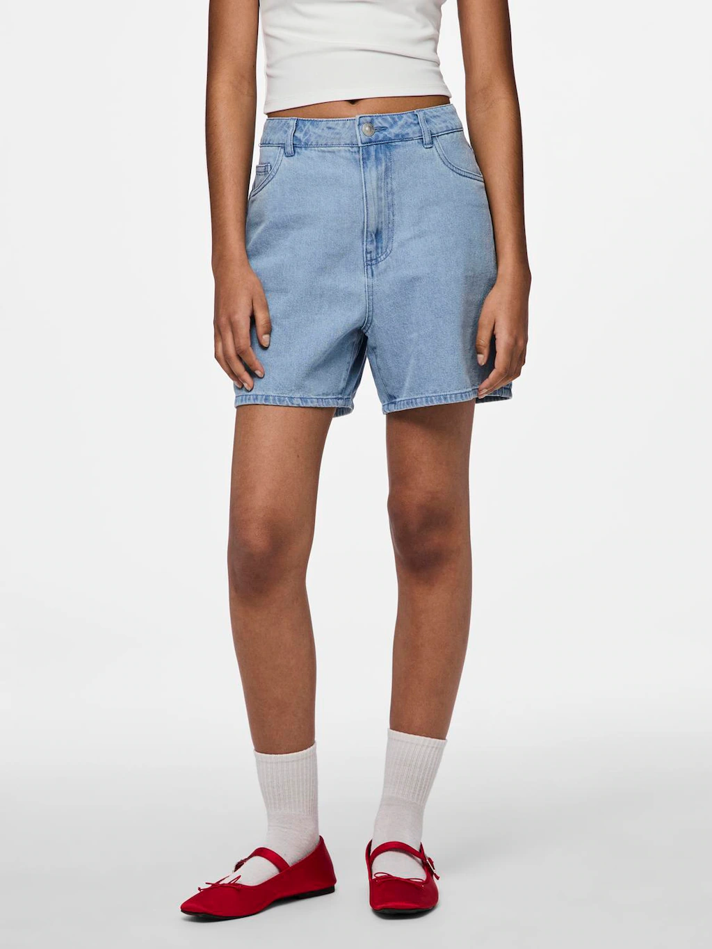 pieces Jeansshorts "PCABBI MW SHORTS NOOS" günstig online kaufen