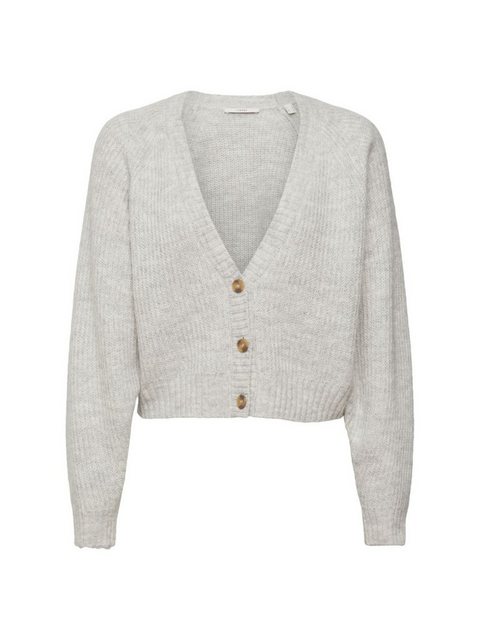 Esprit Strickjacke Cropped-Cardigan aus Wollmix (1-tlg) günstig online kaufen