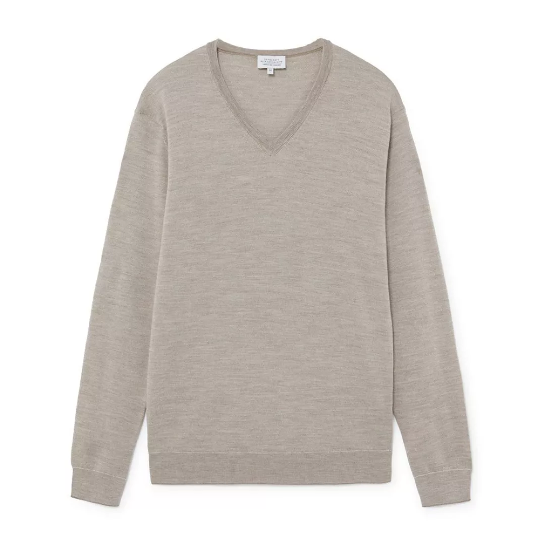 Hackett Sr Fine Jacquard V-ausschnitt-sweater S Taupe / Stone günstig online kaufen