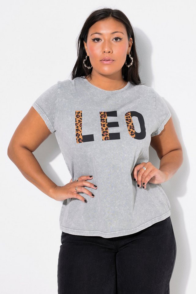 Studio Untold Rundhalsshirt T-Shirt Classic Shape Leo Statement günstig online kaufen