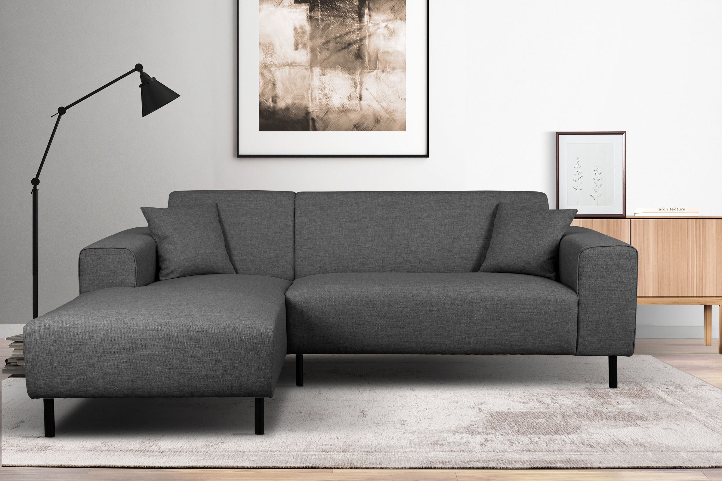 Home affaire Ecksofa "ARROS L-Form mit Wellenunterfederung, Maße B/T/H: 235 günstig online kaufen