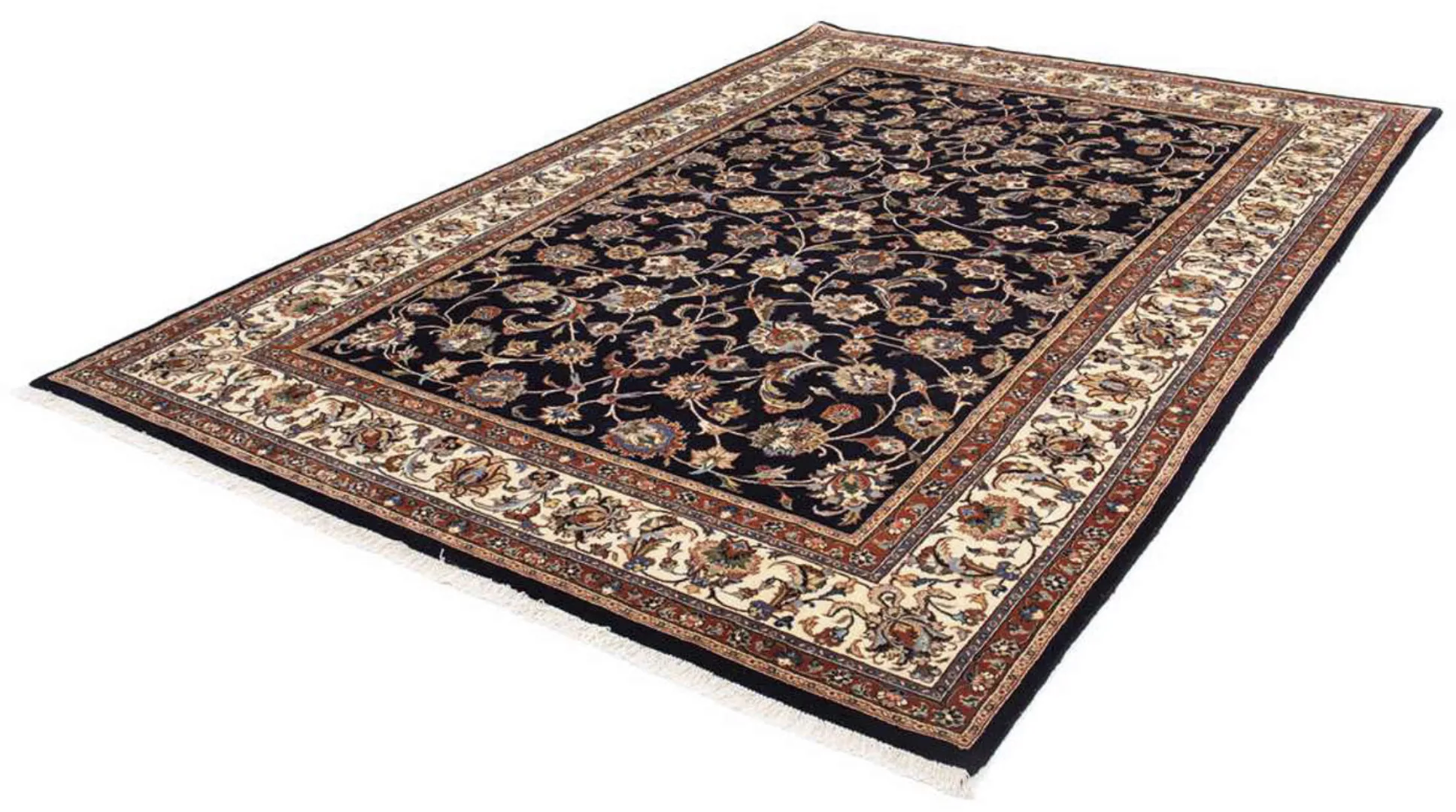 morgenland Wollteppich »Kaschmar Blumenmuster Blu scuro 276 x 217 cm«, rech günstig online kaufen