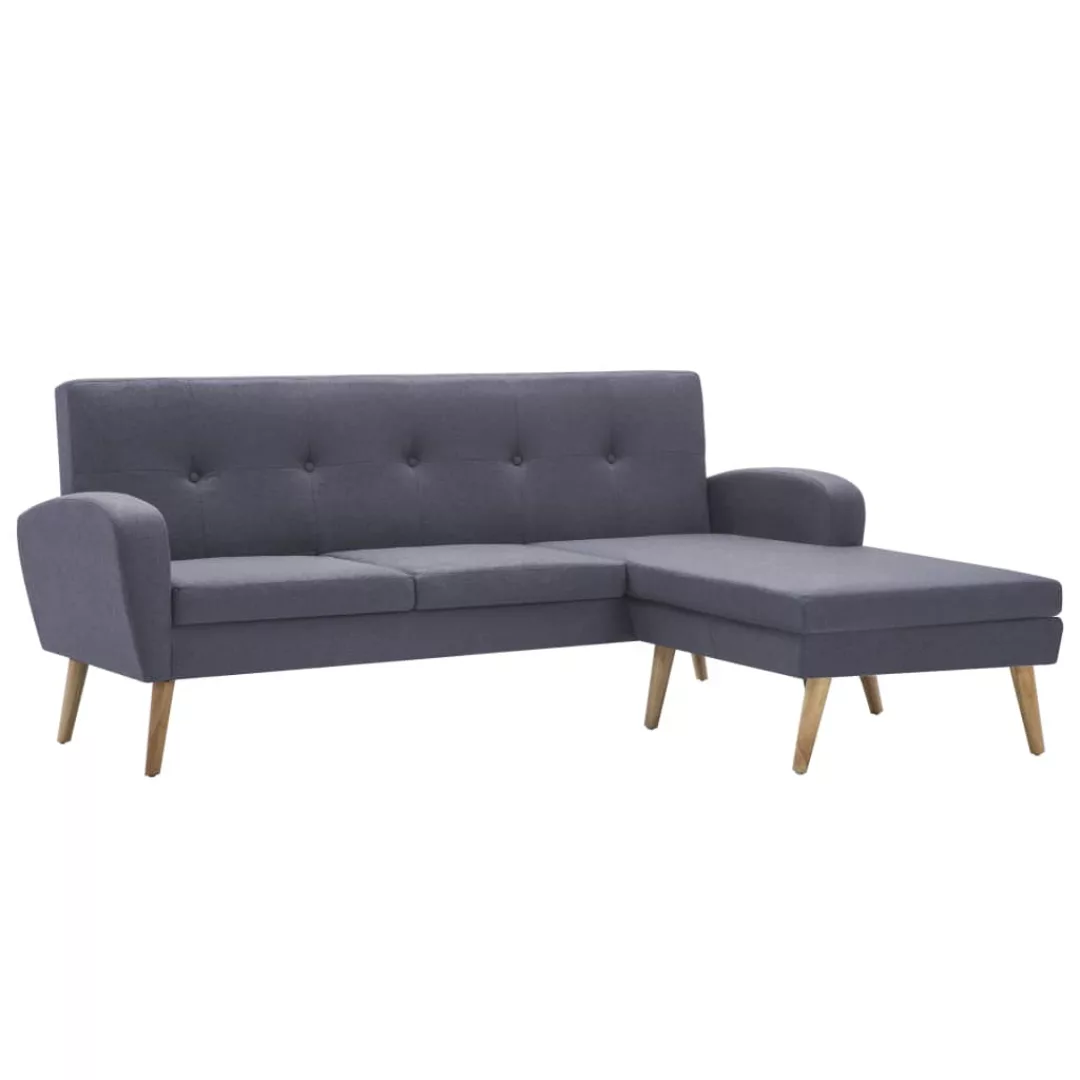 Sofa In L-form Stoffbezug 186 X 136 X 79 Cm Hellgrau günstig online kaufen