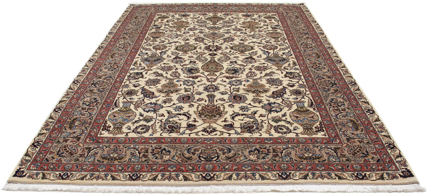 morgenland Wollteppich »Kaschmar Blumenmuster Beige 296 x 201 cm«, rechteck günstig online kaufen