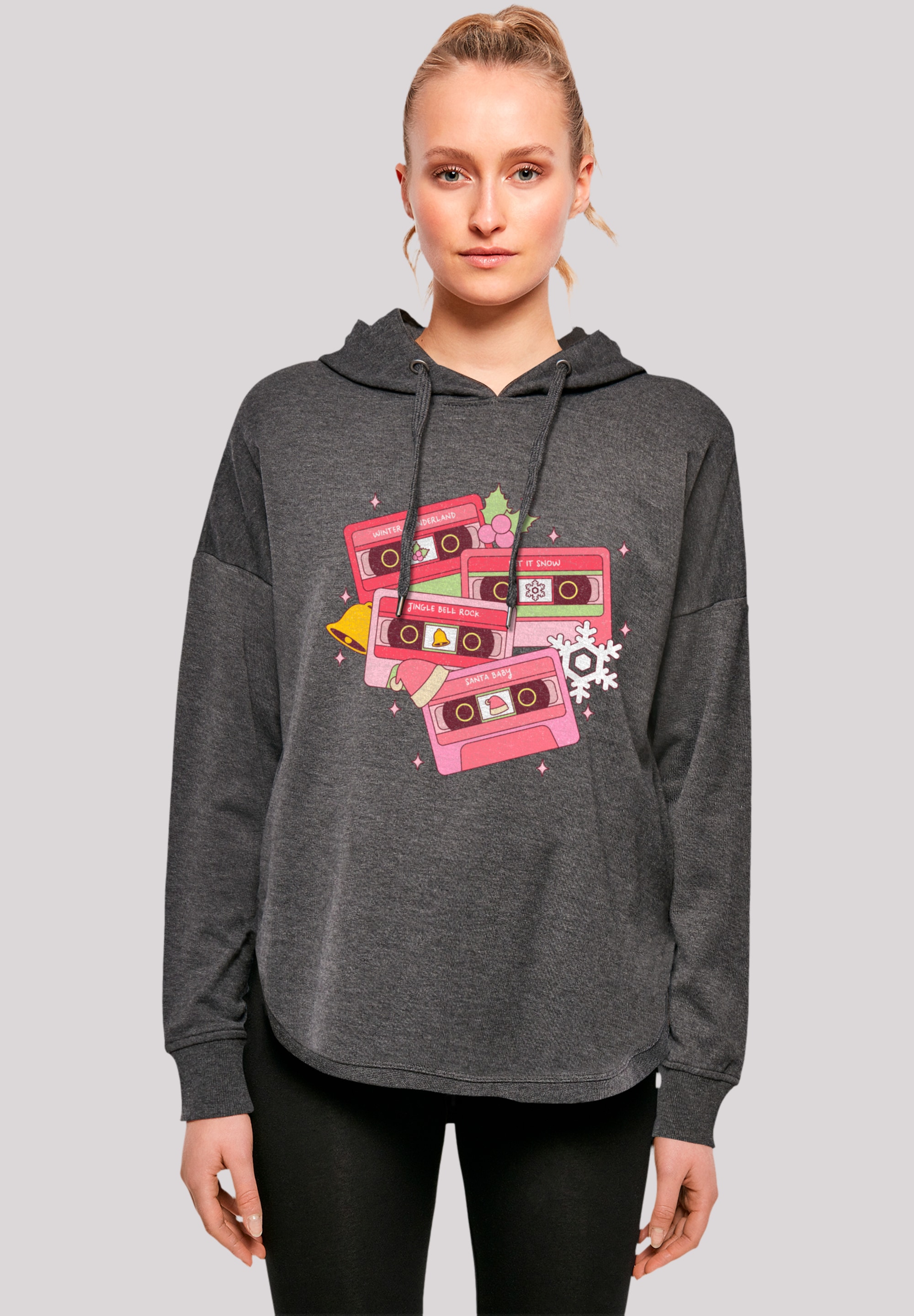 F4NT4STIC Kapuzenpullover "Weihnachten Retro Song Tapes Pink", Premium Qual günstig online kaufen