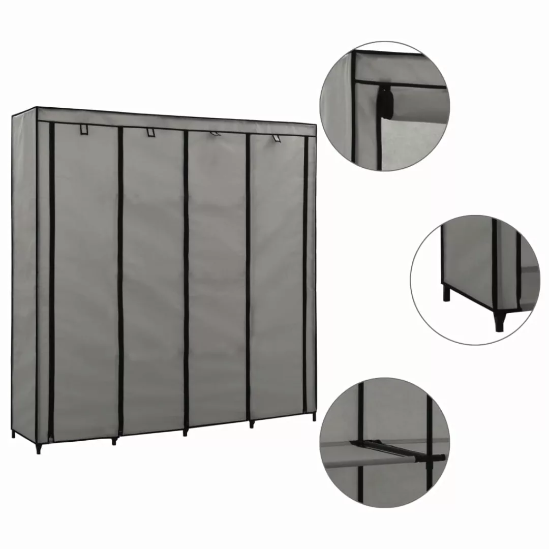 Kleiderschrank Mit 4 Fächern Grau 175 X 45 X 170 Cm günstig online kaufen