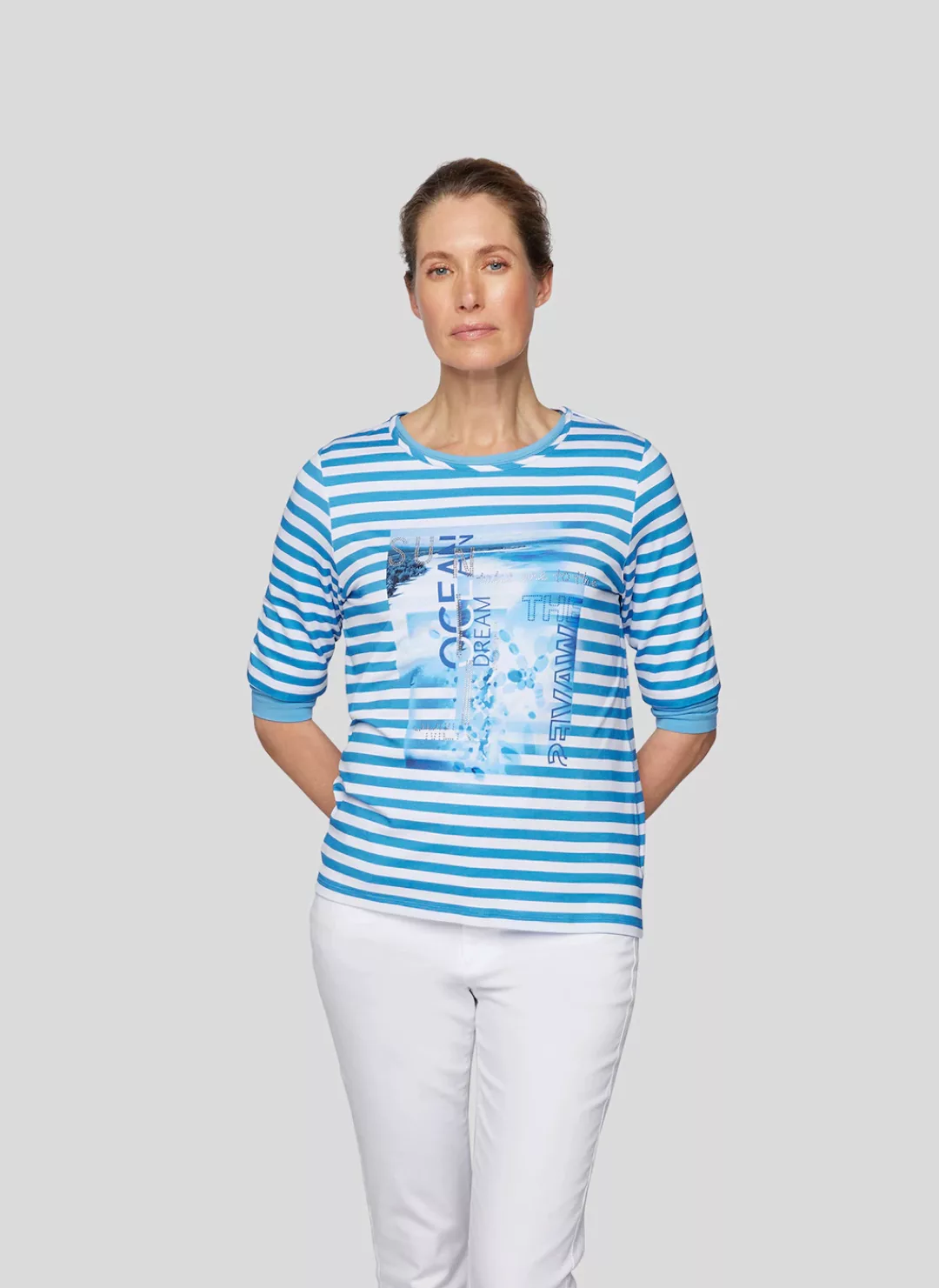 Rabe Print-Shirt "Rabe Gestreiftes T-Shirt mit Front-Print" günstig online kaufen