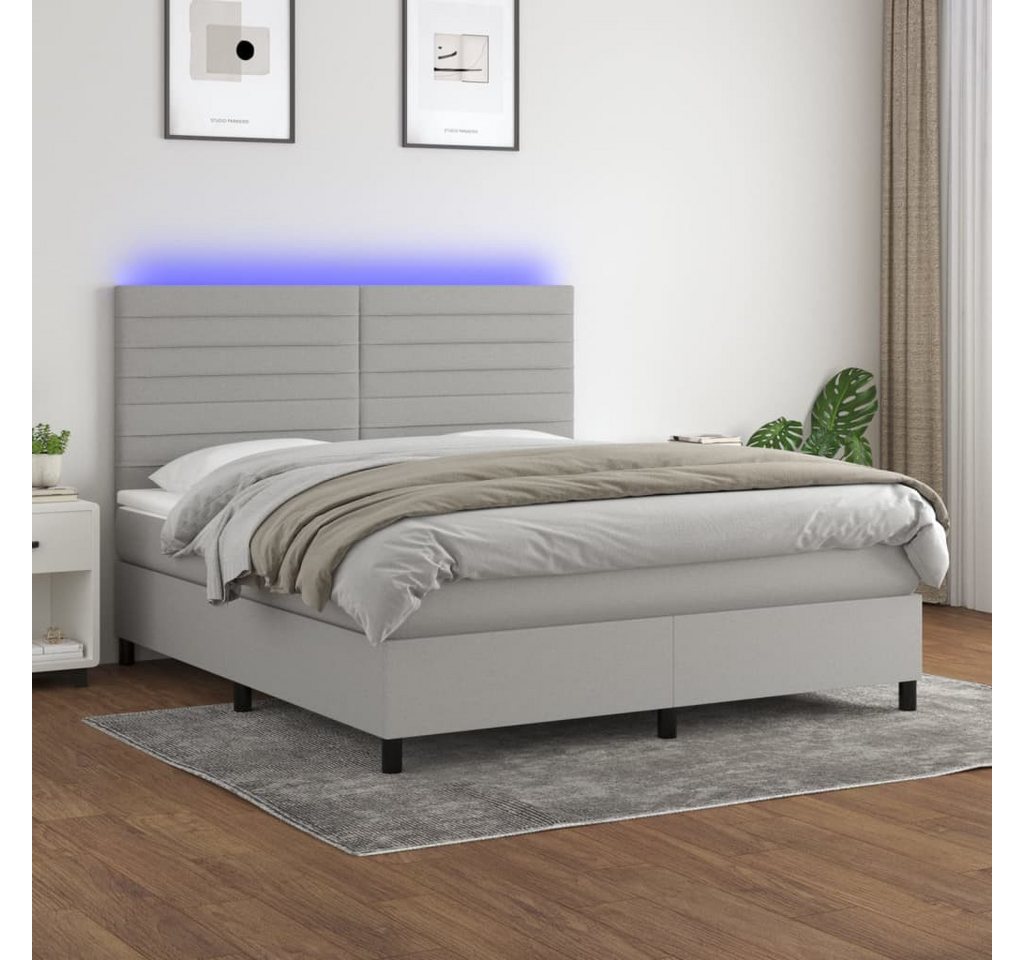 vidaXL Boxspringbett Bett Boxspringbett mit Matratze & LED Stoff (180 x 200 günstig online kaufen