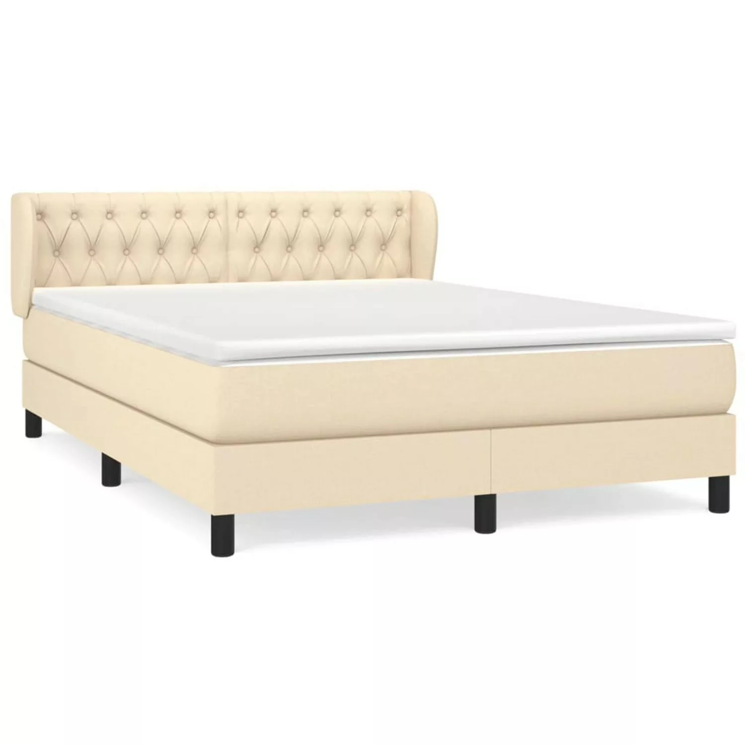 vidaXL Boxspringbett mit Matratze Creme 140x190 cm Stoff1387741 günstig online kaufen