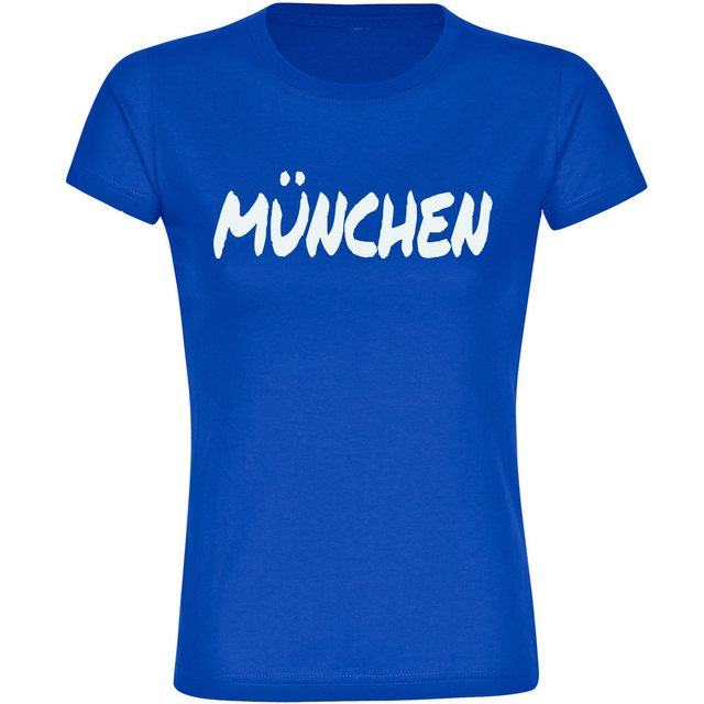 multifanshop T-Shirt Damen München blau - Textmarker - Frauen günstig online kaufen