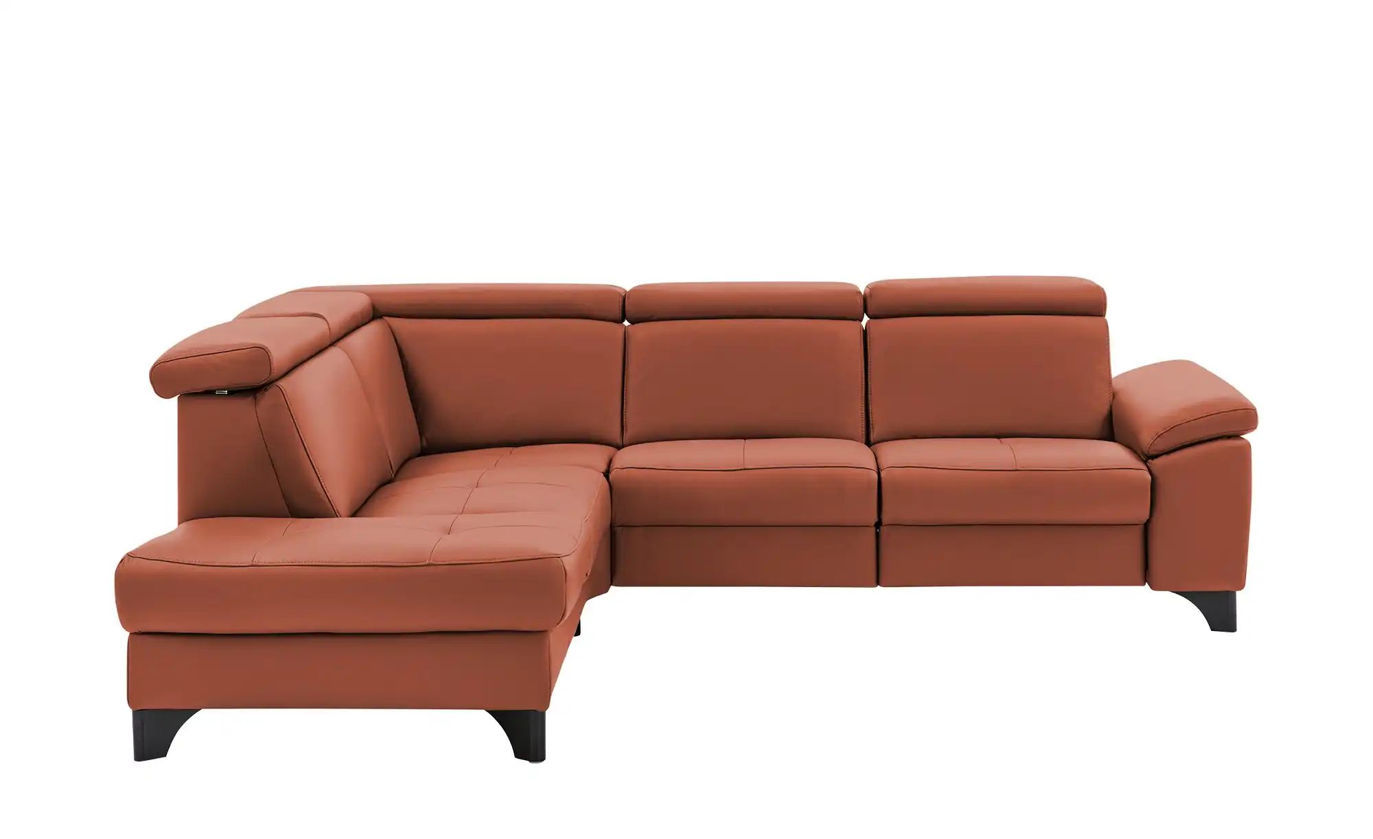 meinSofa Ecksofa Echtleder Linda ¦ rot ¦ Maße (cm): B: 261 H: 80 T: 209 Pol günstig online kaufen