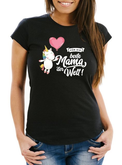 MoonWorks Print-Shirt Damen T-Shirt Einhorn Muttertag Beste Mama der Welt U günstig online kaufen