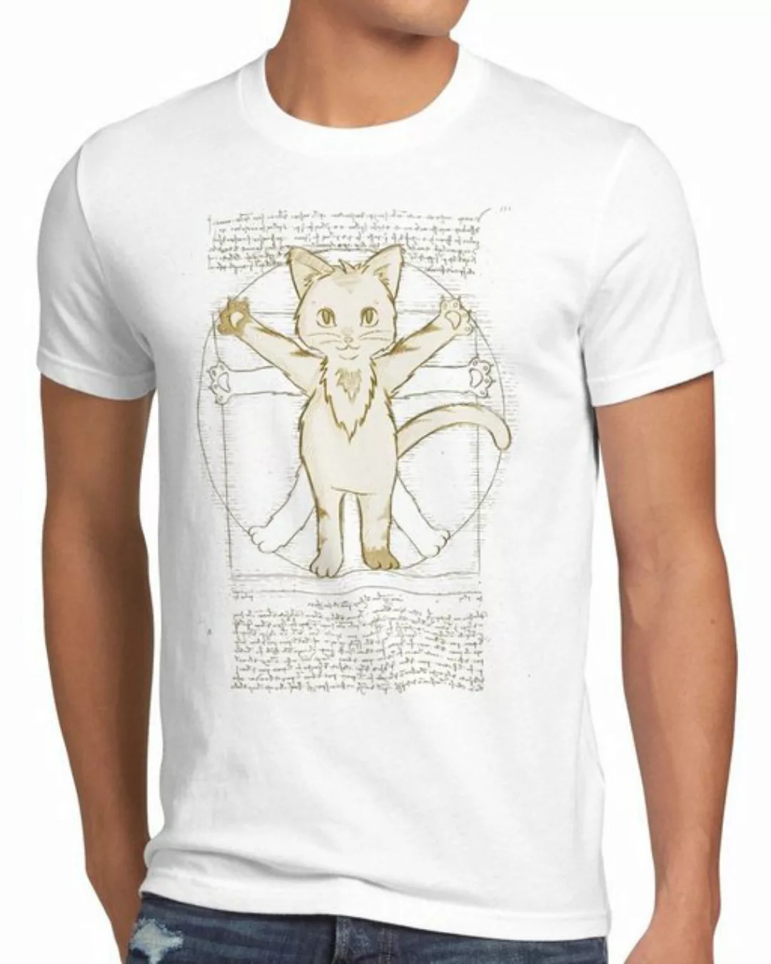 style3 T-Shirt Vitruvianische Katze kätzchen kitten mieze kätzchen felltige günstig online kaufen