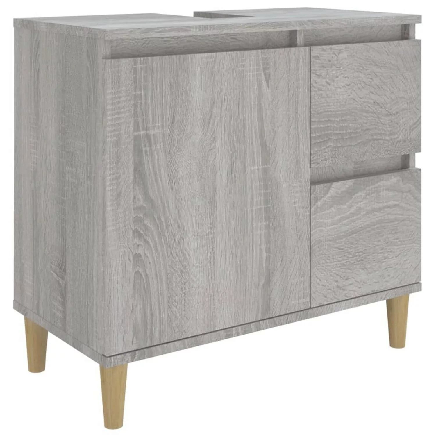 Vidaxl Badschrank Grau Sonoma 65x33x60 Cm Holzwerkstoff günstig online kaufen