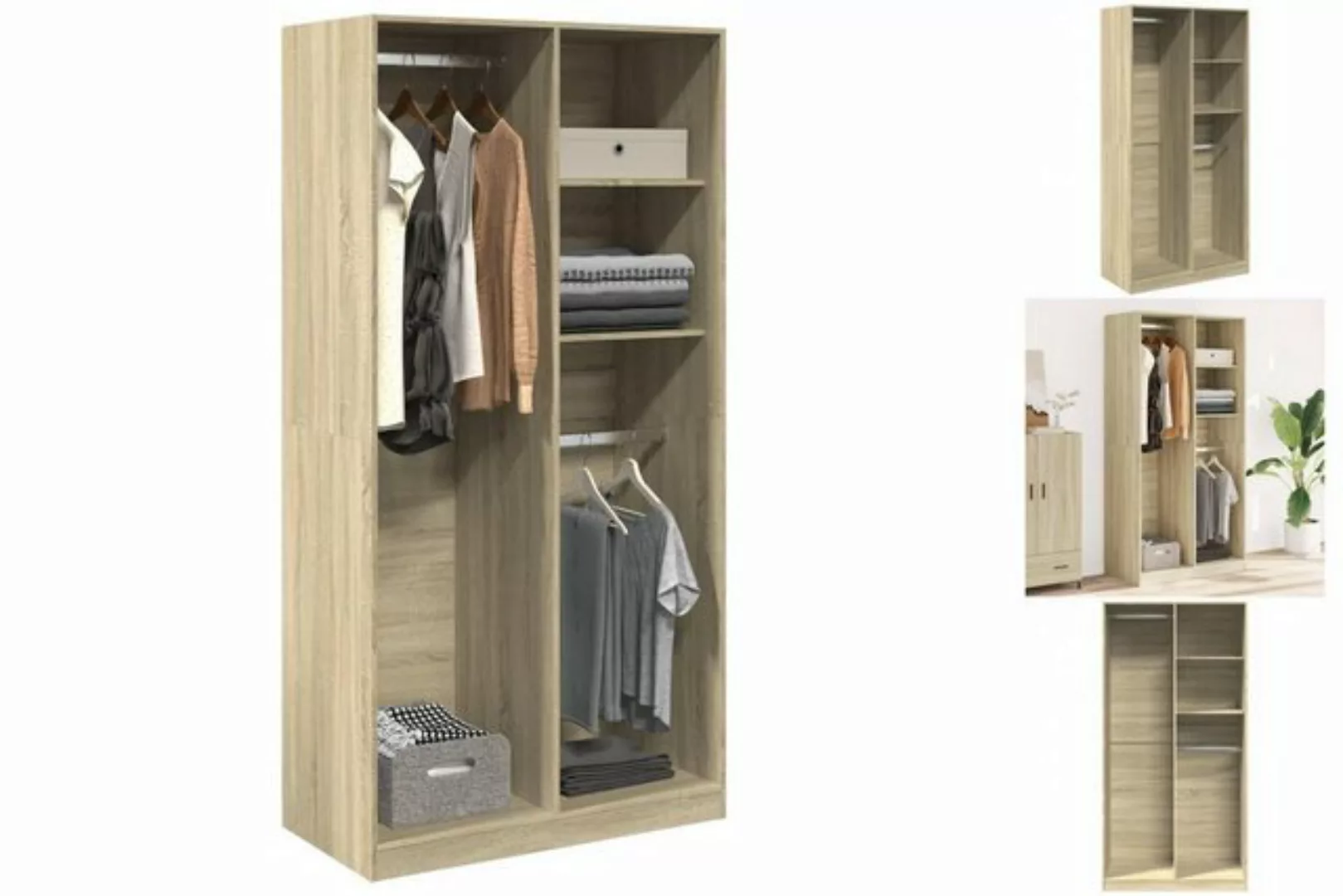 vidaXL Kleiderschrank Kleiderschrank Sonoma-Eiche 100x50x200 cm Holzwerksto günstig online kaufen