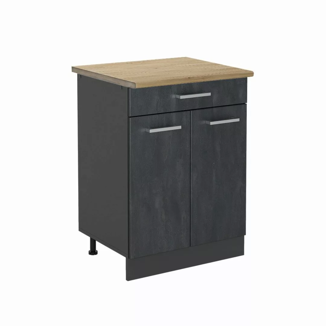 Vicco Unterschrank R-Line, Schwarz Beton/Anthrazit, 80 günstig online kaufen