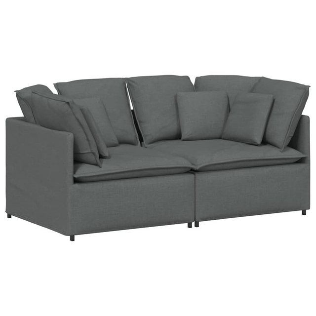 vidaXL Sofa Modulares Sofa mit Kissen Stoff Dunkelgrau günstig online kaufen